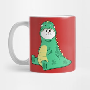 cat wearing dino costume Mug